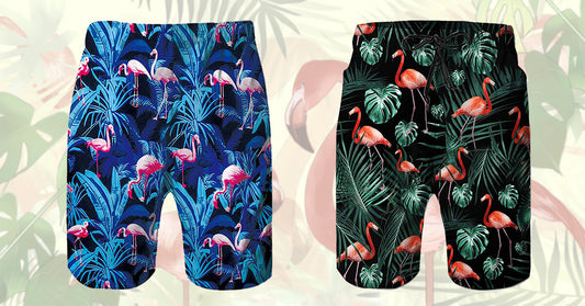 2024 Funny Flamingo Swim Trunks for Men