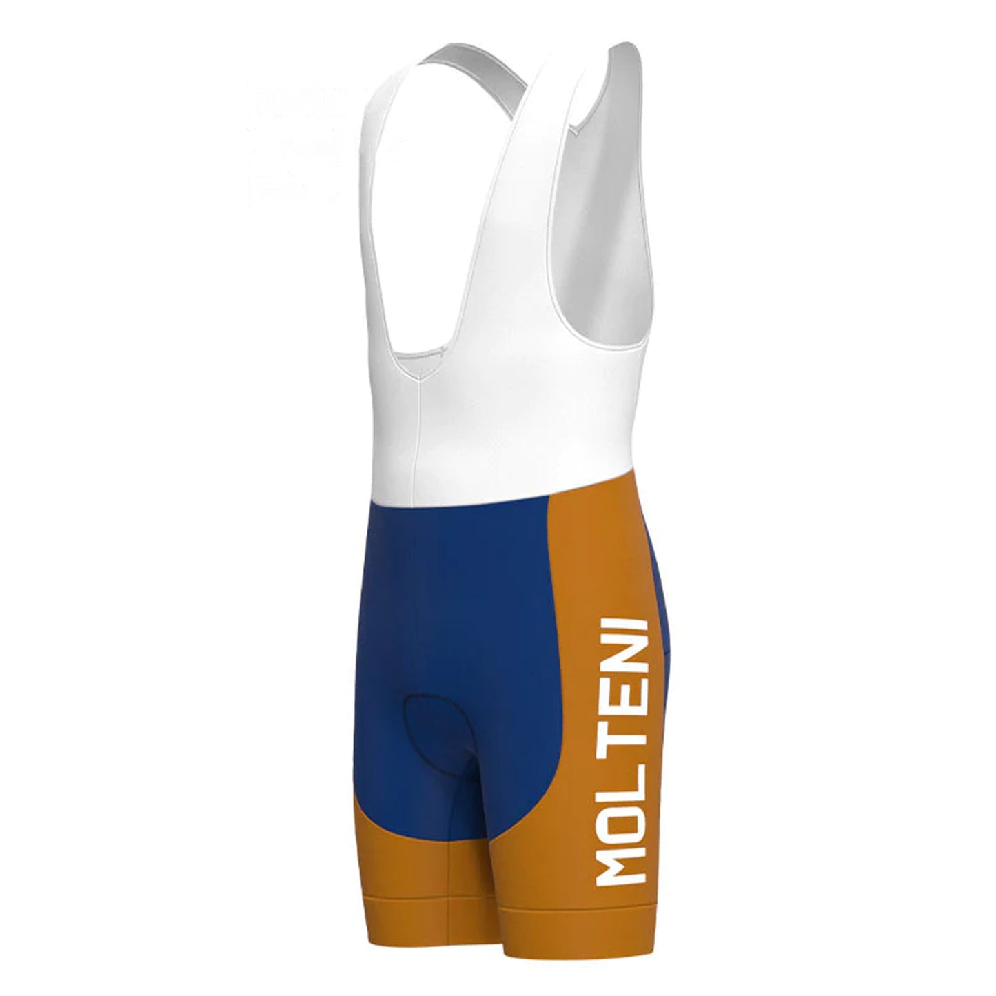 Molteni Bruin Blauw Vintage Korte Mouw Fietsshirt Bijpassende Set