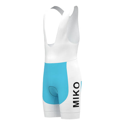 Miko De Gribaldy Weiß Blau Retro Radsport Trägerhose