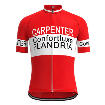 Carpenter Confortluxe Flandria Rood Vintage Korte Mouw Fietsshirt Top