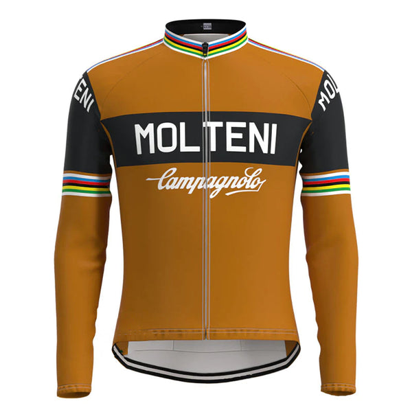 Molteni Black Brown Vintage Long Sleeve Cycling Jersey Matching Set