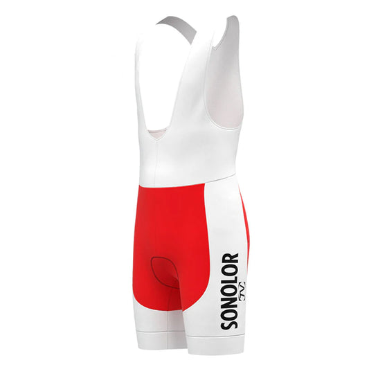 Sonolor Rote Retro-Radsport-Trägershorts