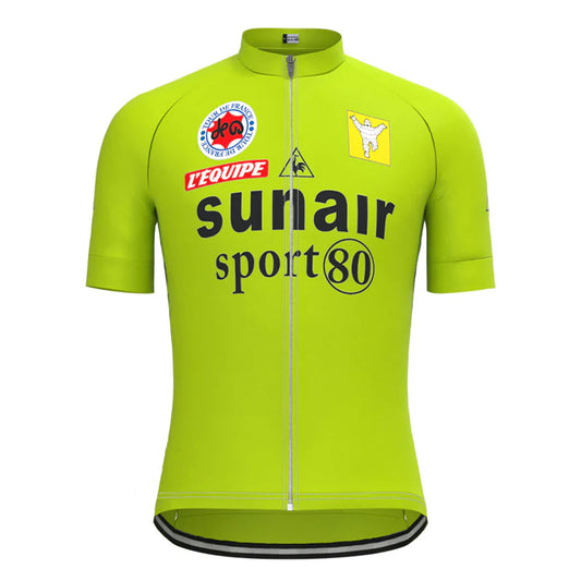 Sunair Sport 80 Groen Korte Mouw Vintage Fietsshirt Top