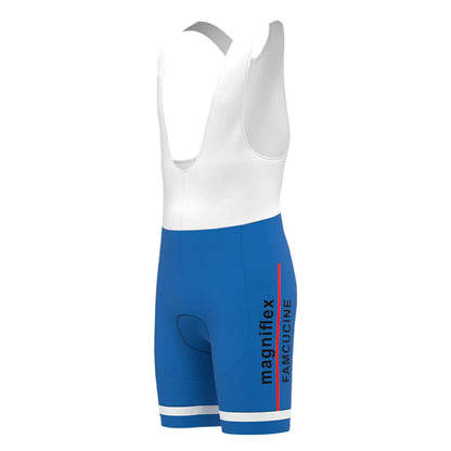 Magniflex Famcucine – Blaue Retro-Radsport-Trägershorts