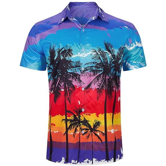 Palmboom Kleurrijk Grappig Hawaiiaans Shirt