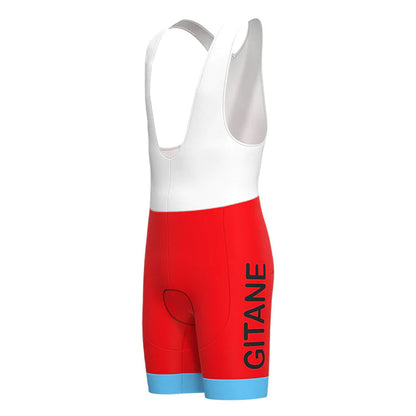 Gitane Leroux Blau Rot Retro Kurzarm Radtrikot Passende Sets