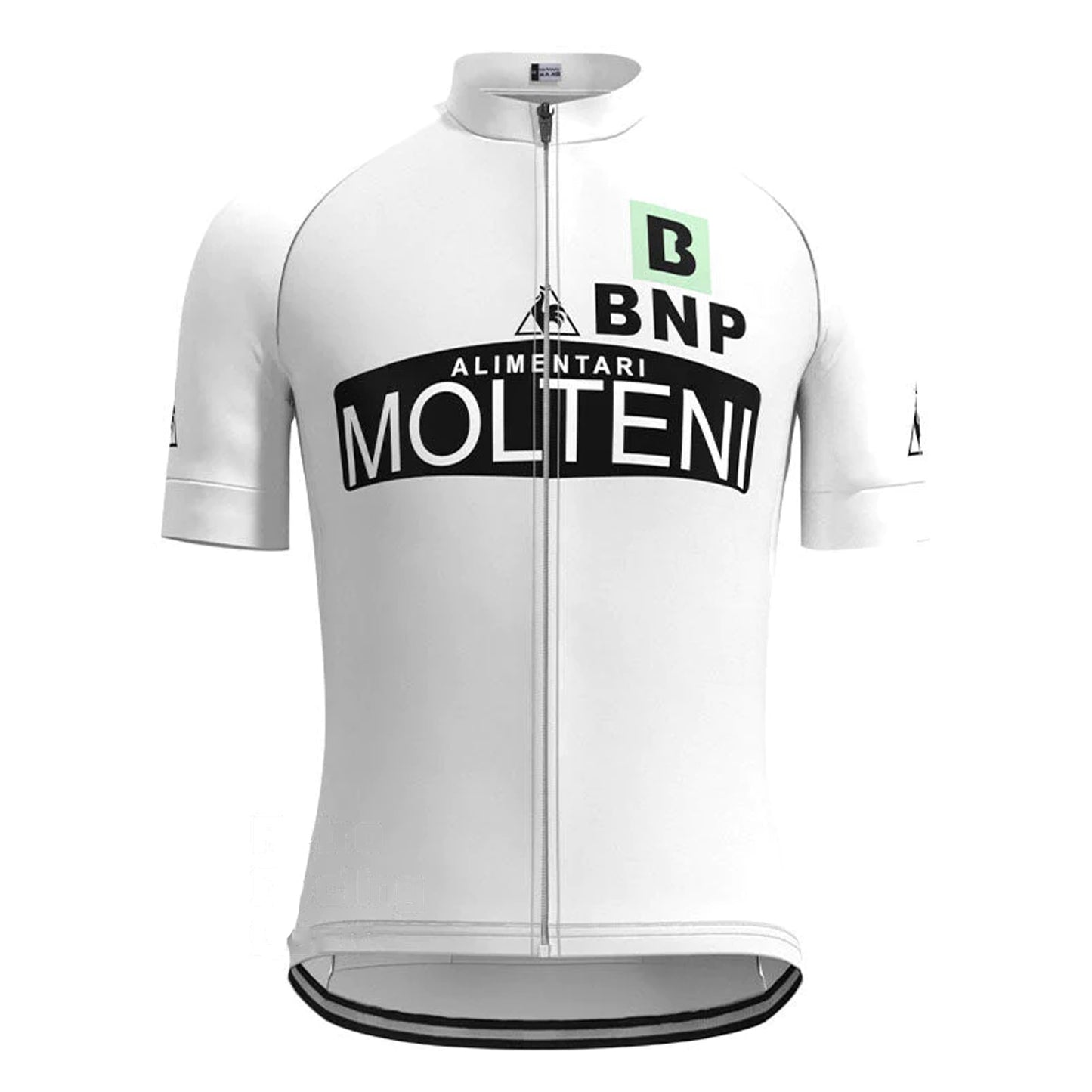 Molteni – Weißes Vintage-Set mit kurzärmligen Radtrikots