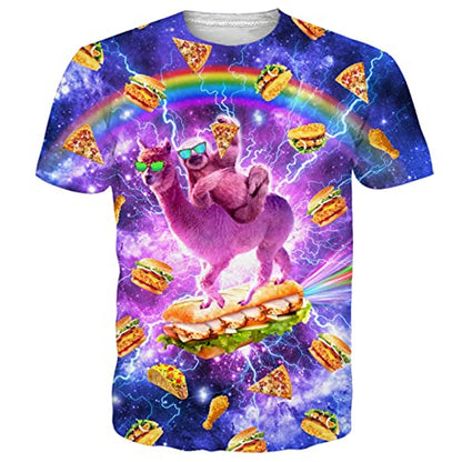 Pizza Luiaard Lama Nieuwigheid T-shirt