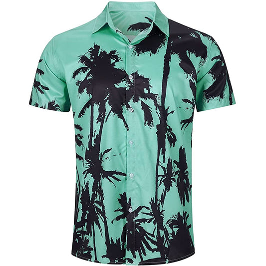 Palmboom Groen Grappig Hawaiiaans Shirt