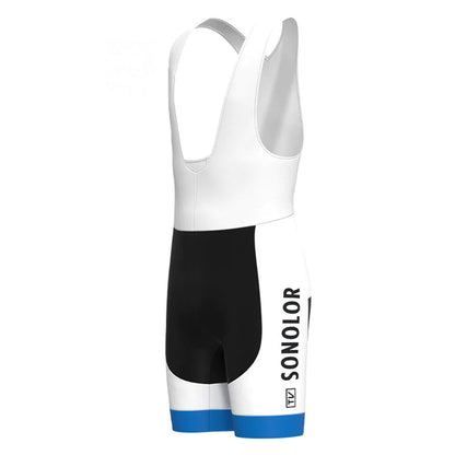 Sonolor Gitane White Blue Vintage Short Sleeve Cycling Jersey Matching Set