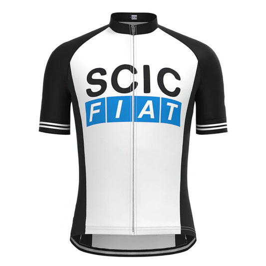 Scic Zwart Wit Korte Mouw Vintage Fietsshirt Top