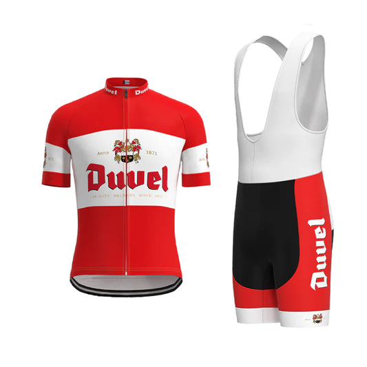 Bier Duvel Rood Vintage Korte Mouw Fietsshirt Bijpassende Sets