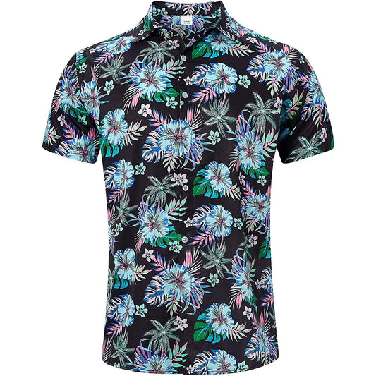 Hawaiiaans shirt met bloemenblad