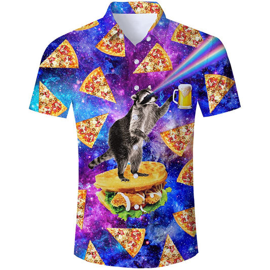 Galaxy Pizza Itachi Grappig Hawaiiaans Shirt