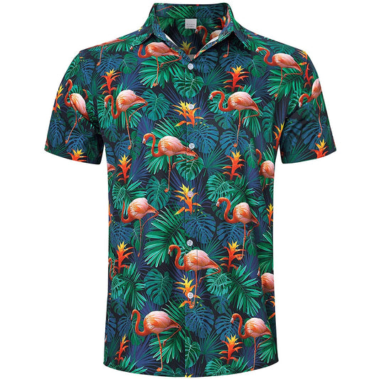 Tropische blad flamingo's grappig Hawaiiaans shirt