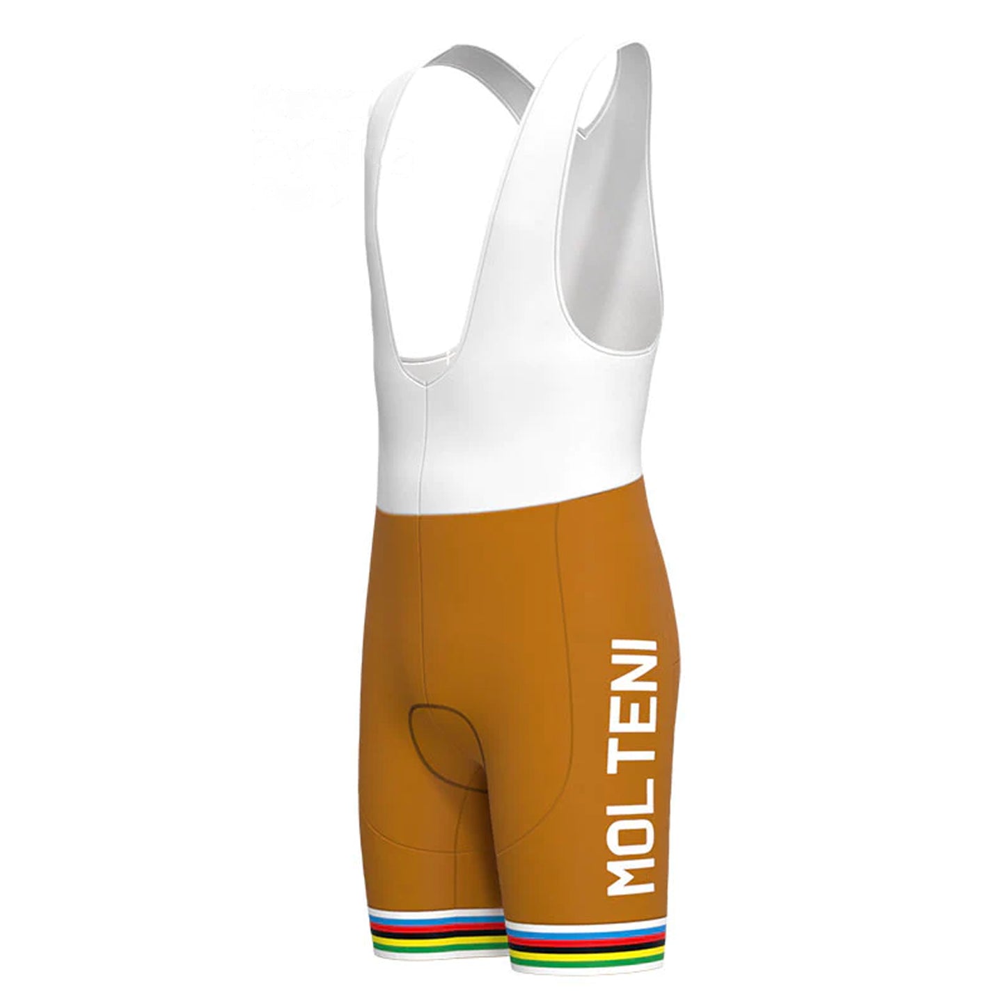 Molteni Bruin Zwart Vintage Korte Mouw Fietsshirt Bijpassende Set