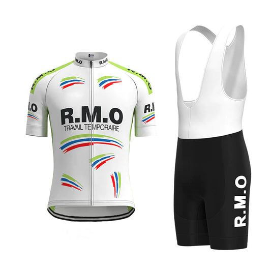 RMO Wit Vintage Korte Mouw Fietsshirt Bijpassende Set