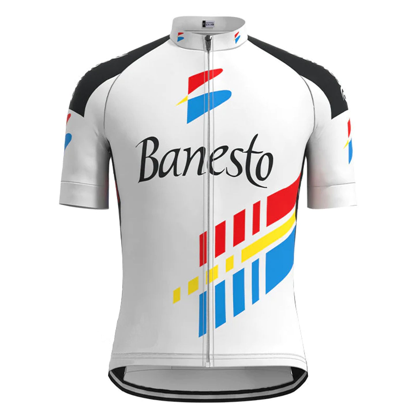 Banesto Grijs Vintage Korte Mouw Fietsshirt Bijpassende Set