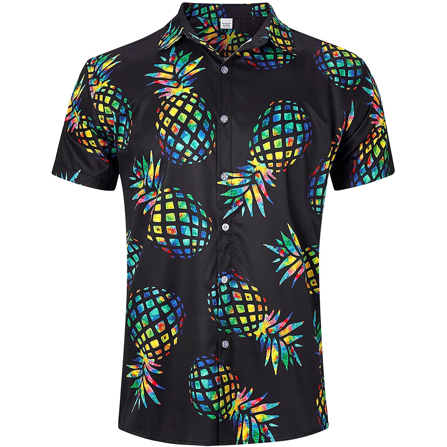 Ananas Zwart Grappig Hawaiiaans Shirt