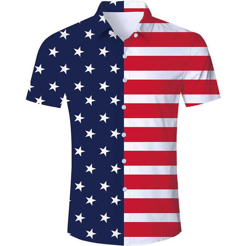 American Flag Funny Hawaiian Shirt