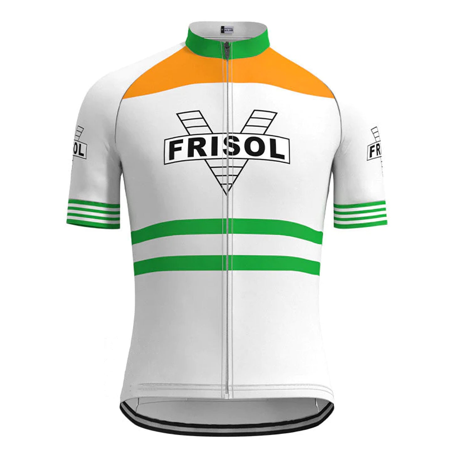 Frisol White Retro Short Sleeve Cycling Jersey Matching Kits