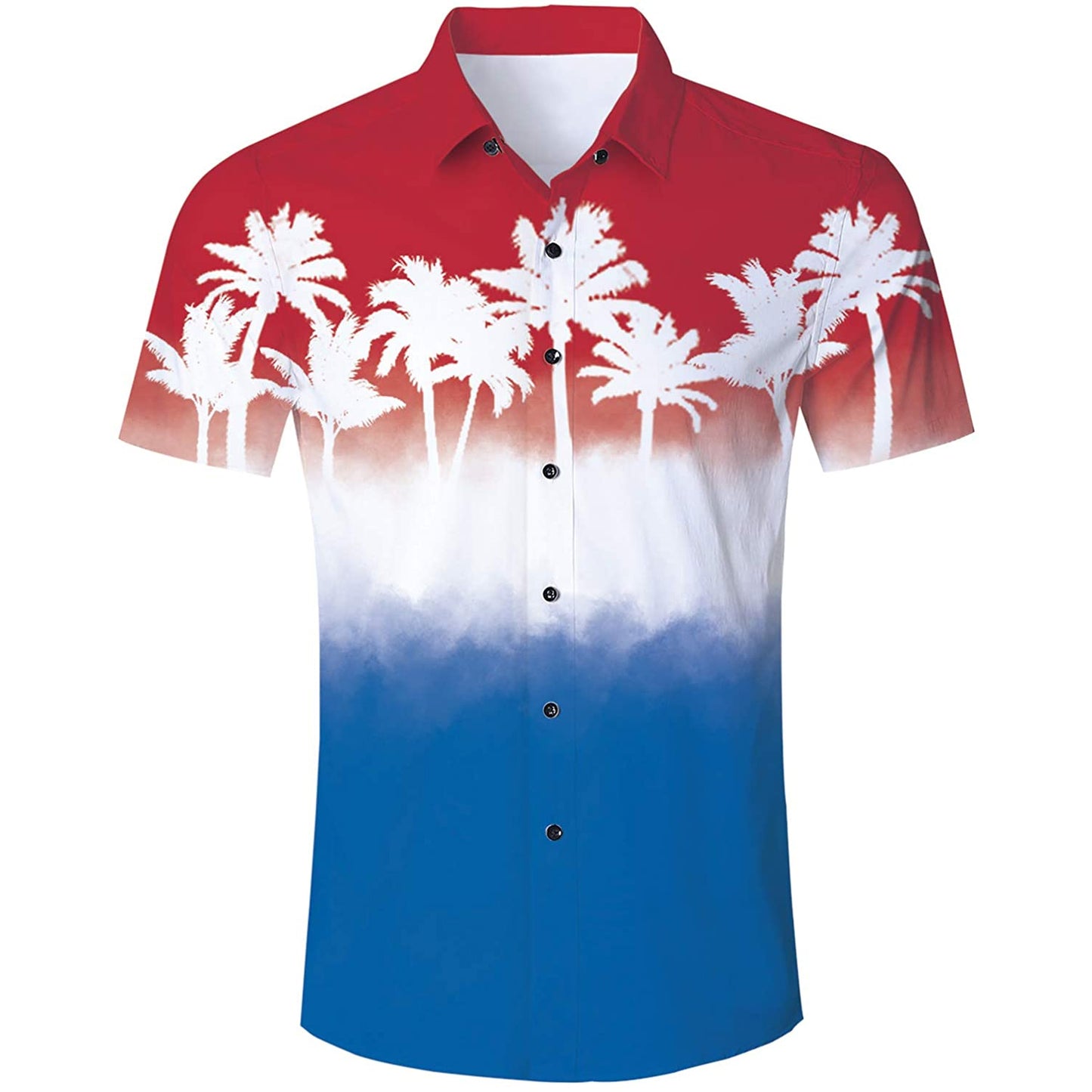 Lustiges Hawaiihemd mit rot-blauer Palme