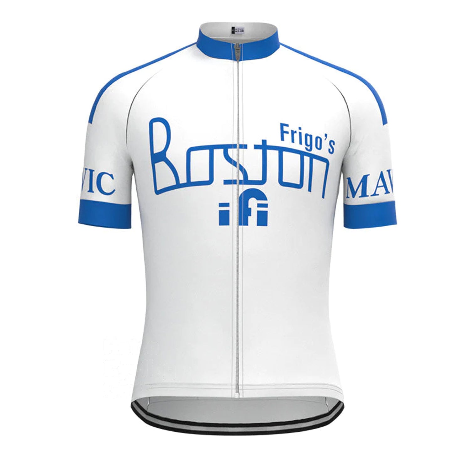 Boston–Mavic – Weißes Retro-Kurzarm-Radtrikot-Set