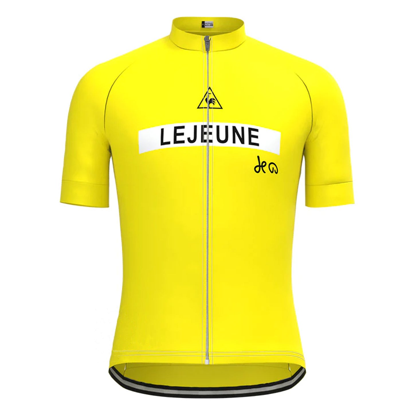 Lejeune Geel Korte Mouw Vintage Fietsshirt Top