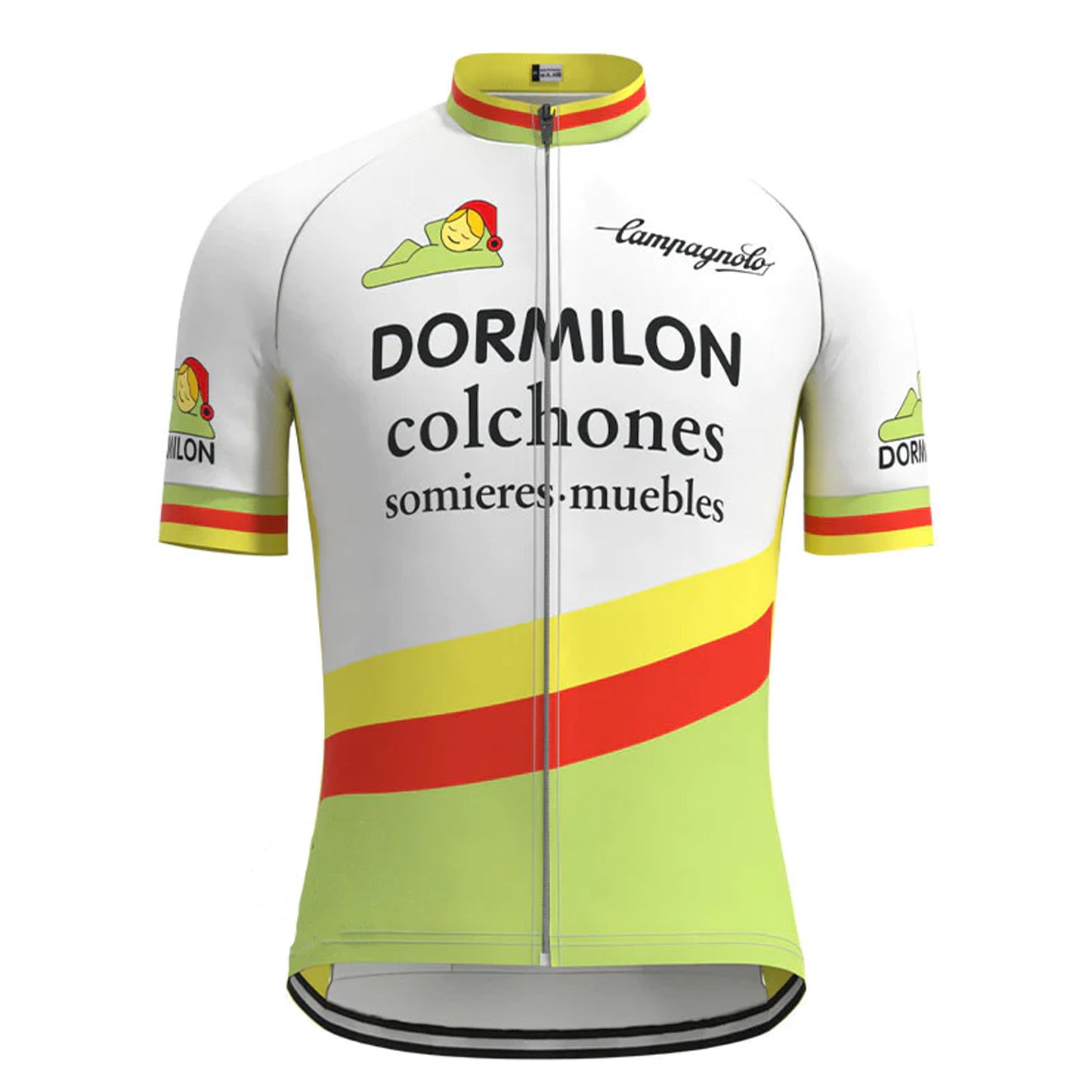 Dormilon Colchones Groen Retro Korte Mouw Fietsshirt Bijpassende Sets