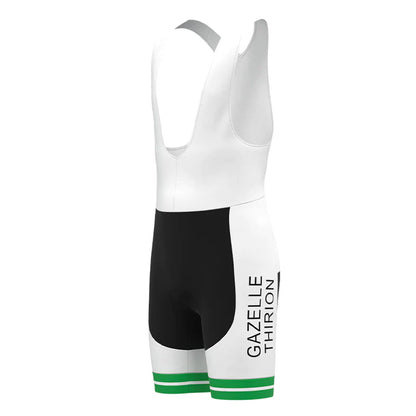 Frisol Green White Retro Cycling Bib Shorts