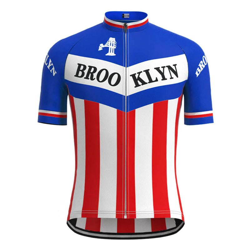 Brooklyn Blue Vintage Short Sleeve Cycling Jersey Top