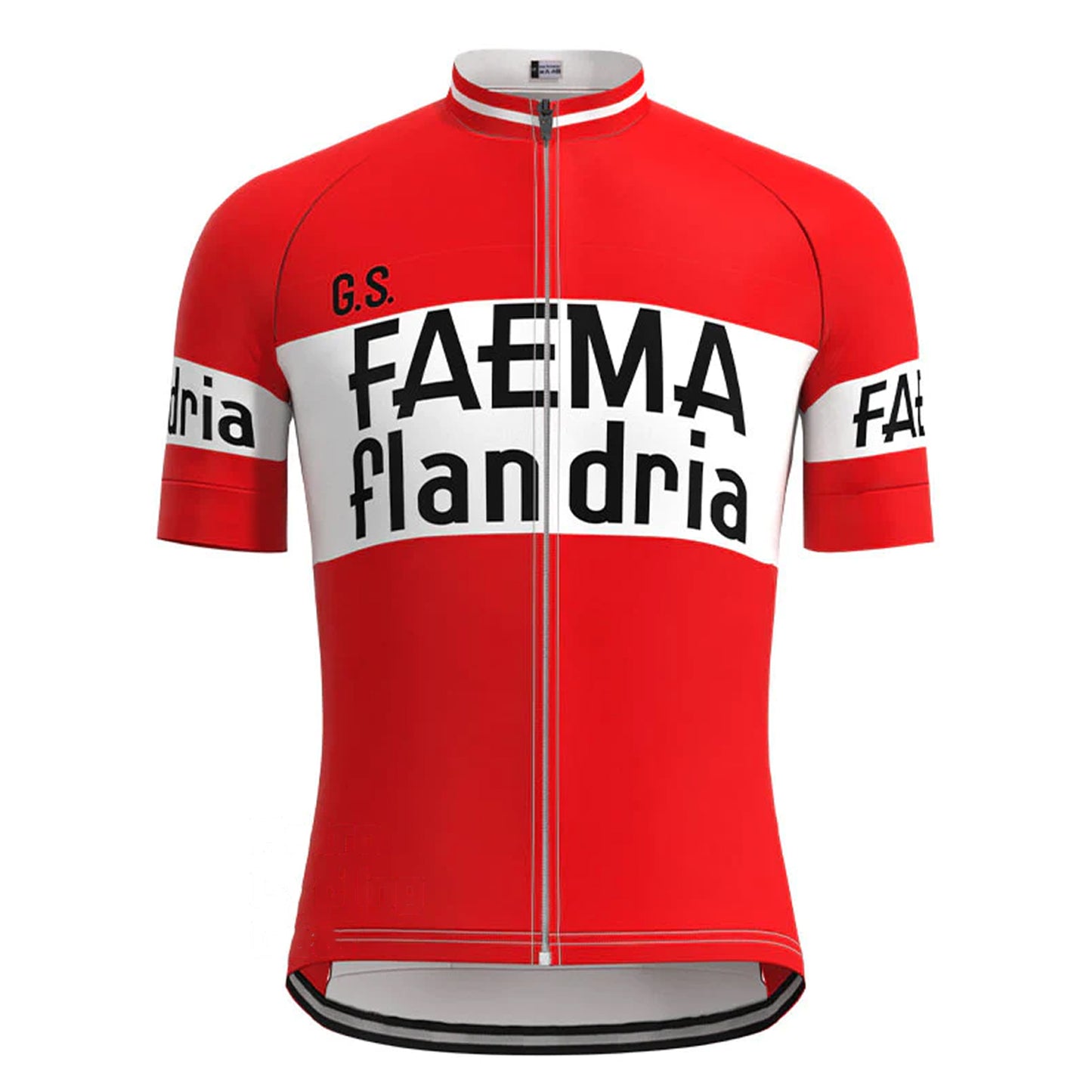 Faema Flandria Rot Retro Kurzarm-Radtrikot Passende Sets