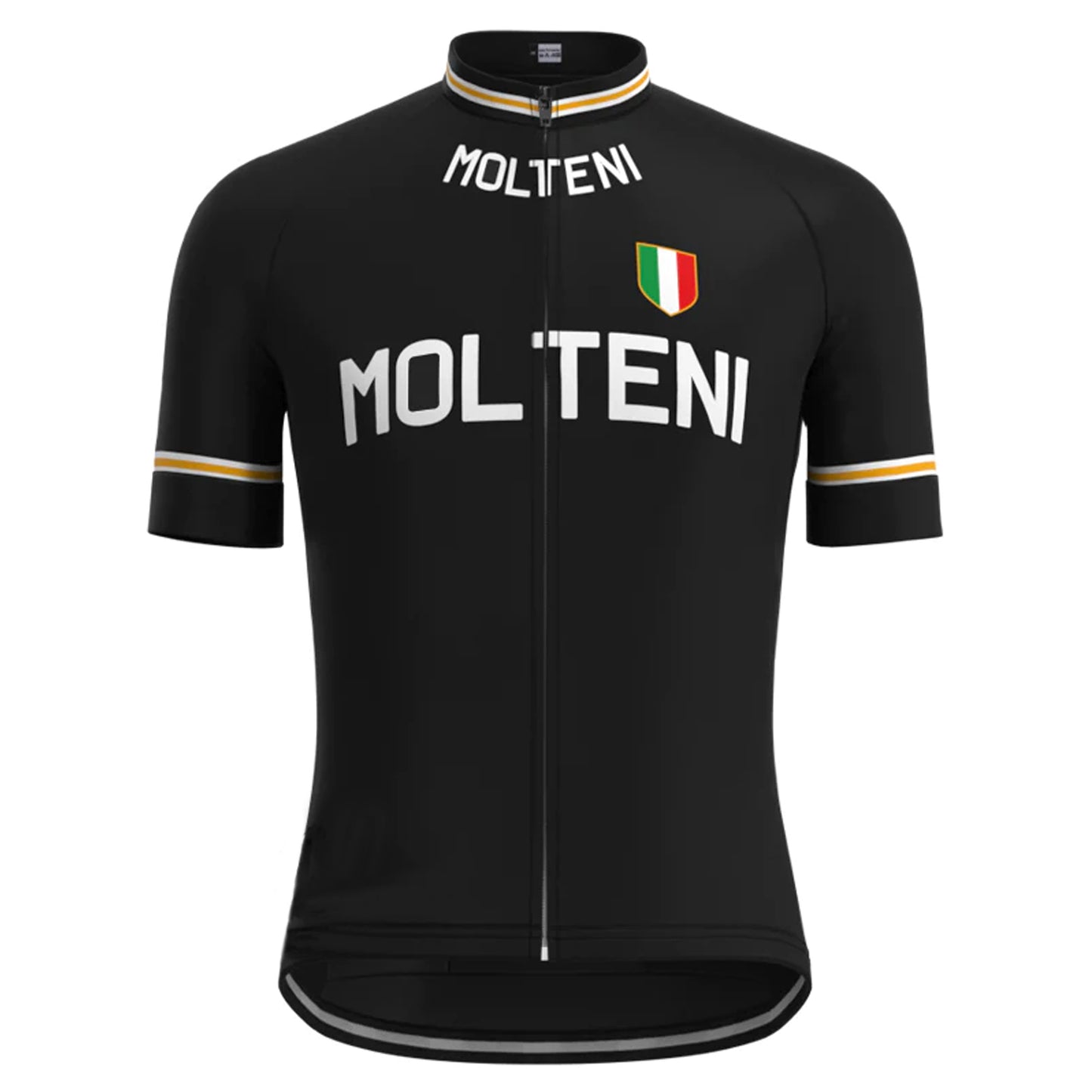 MOLTENI Zwart Vintage Korte Mouw Fietsshirt Bijpassende Set