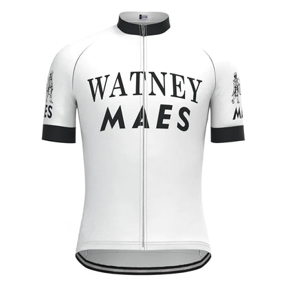 Watney Maes – Weißes Vintage-Kurzarm-Radtrikot-Set