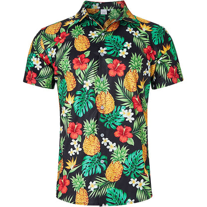 Lustiges Hawaiihemd mit Ananas-Blumenmuster