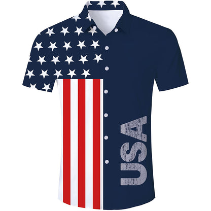 USA Amerikaanse vlag grappig Hawaiiaans shirt