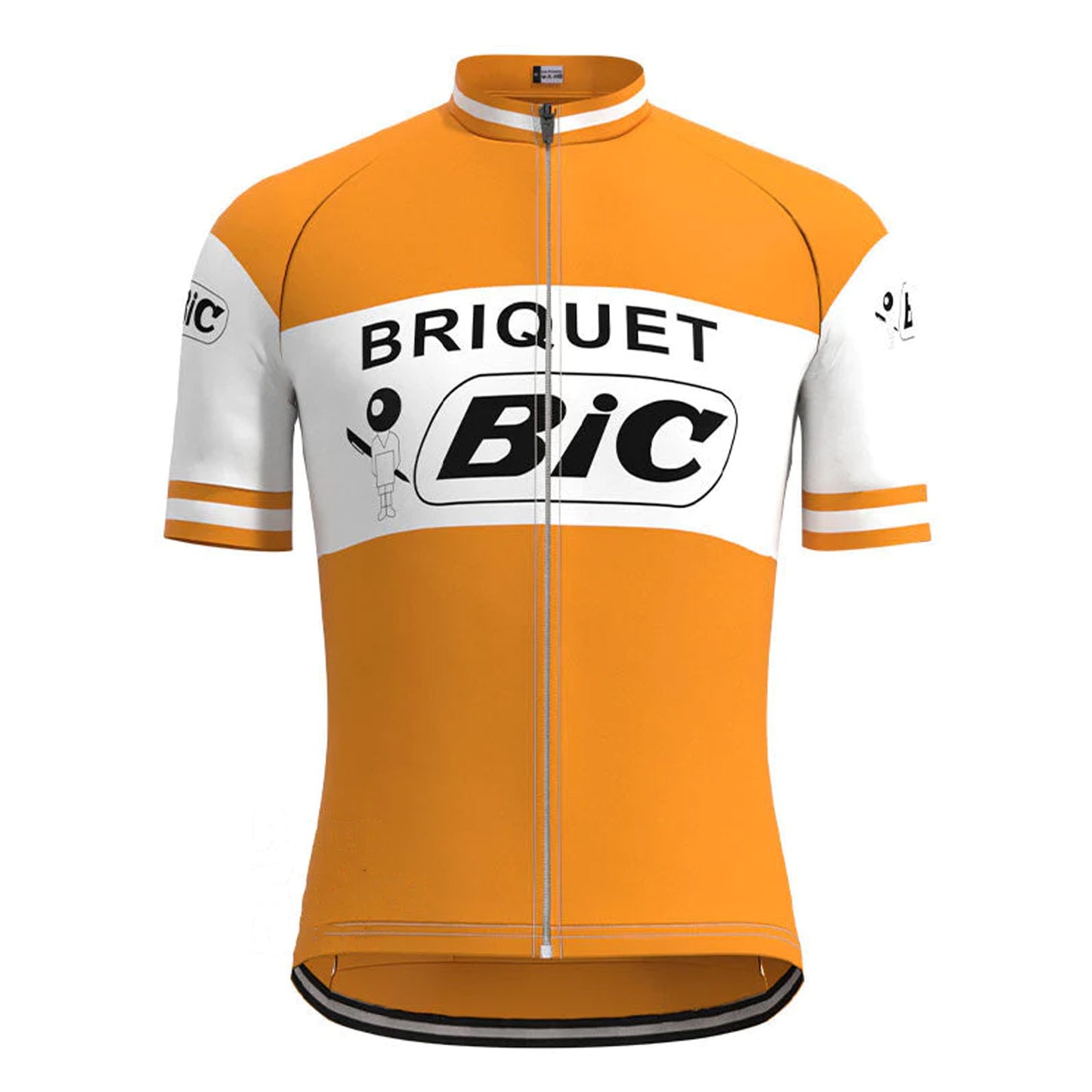 BIC Orange Vintage Short Sleeve Cycling Jersey Matching Set