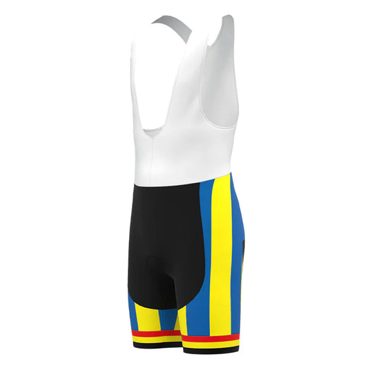 IJsboerke Blaue Retro-Radsport-Trägershorts