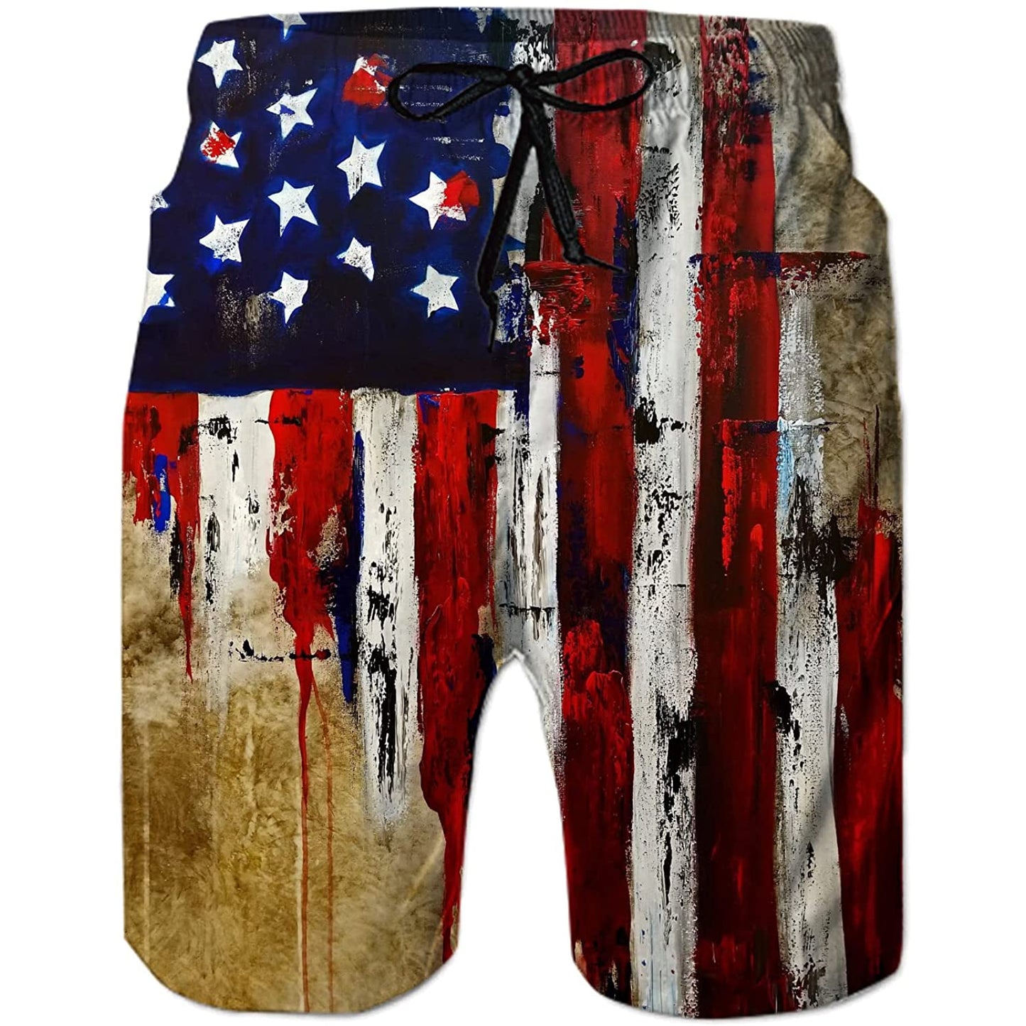 Vintage American Flag Funny Swim Trunks