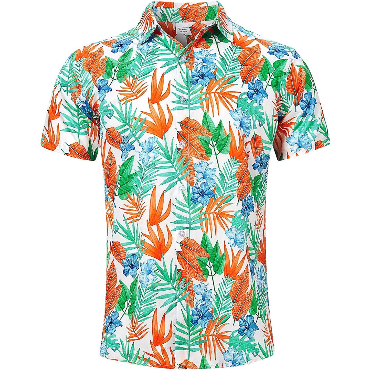 Tropisch oranje blad nieuwigheid Hawaiiaans shirt