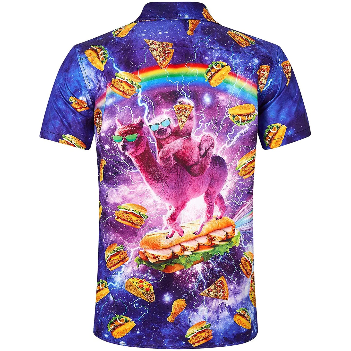 Taco Luiaard Rijdende Lama Grappig Hawaiiaans Shirt