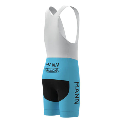 Dr. Mann, Blaue Retro-Radsport-Trägershorts