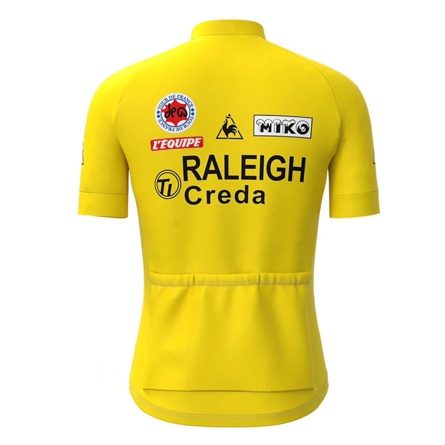 TI RALEIGH Gelbes Vintage Kurzarm-Radtrikot-Set