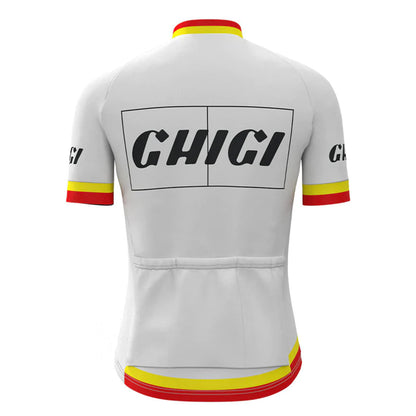 Ghigi – Weißes, kurzärmliges Vintage-Radtrikot-Set