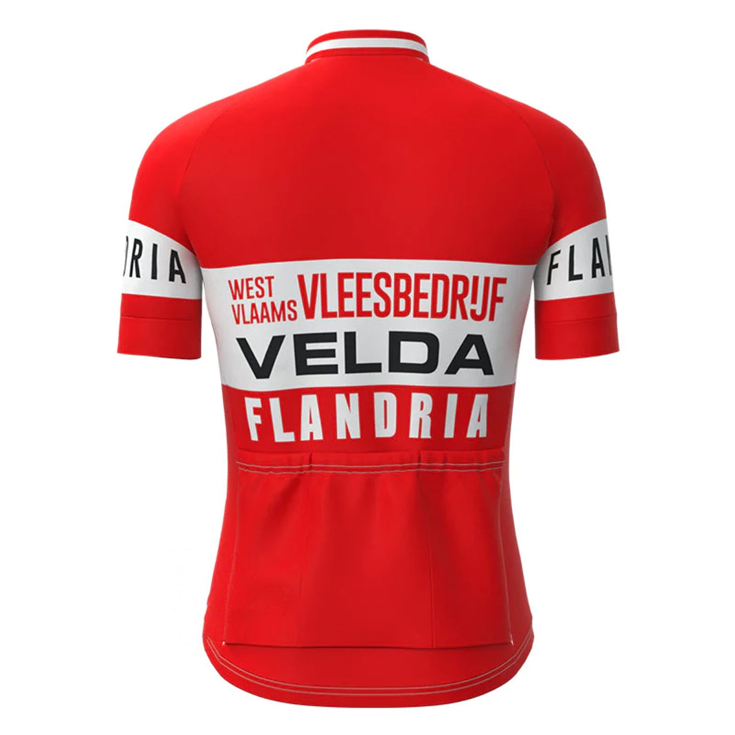 Velda Flandria Rood Korte Mouw Vintage Wielershirt Top