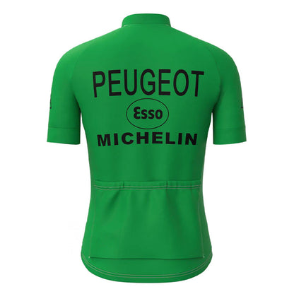 Peugeot Groen Korte Mouw Vintage Fietsshirt Top