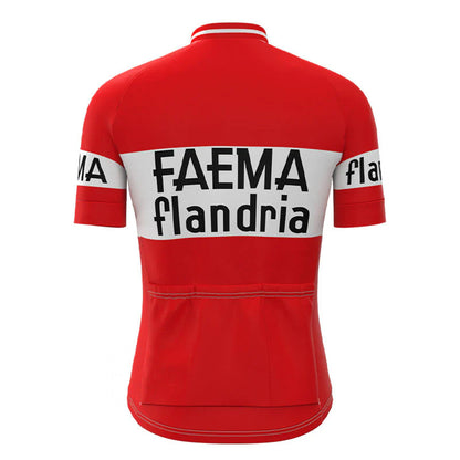 Faema Flandria Rot Retro Kurzarm-Radtrikot Passende Sets