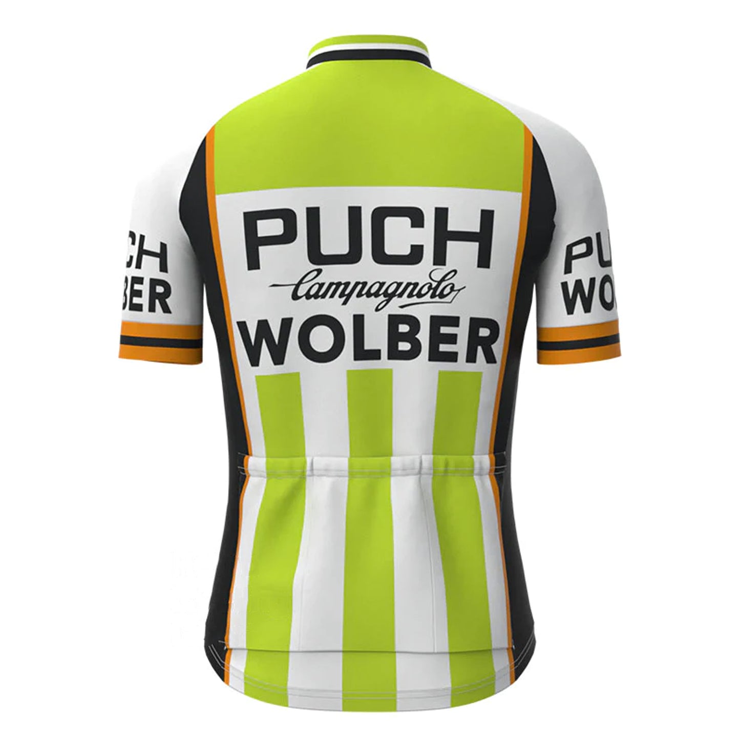 Puch Wolber Groen Korte Mouw Vintage Fietsshirt Top