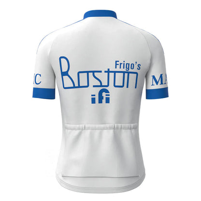 Boston–Mavic – Weißes Retro-Kurzarm-Radtrikot-Set