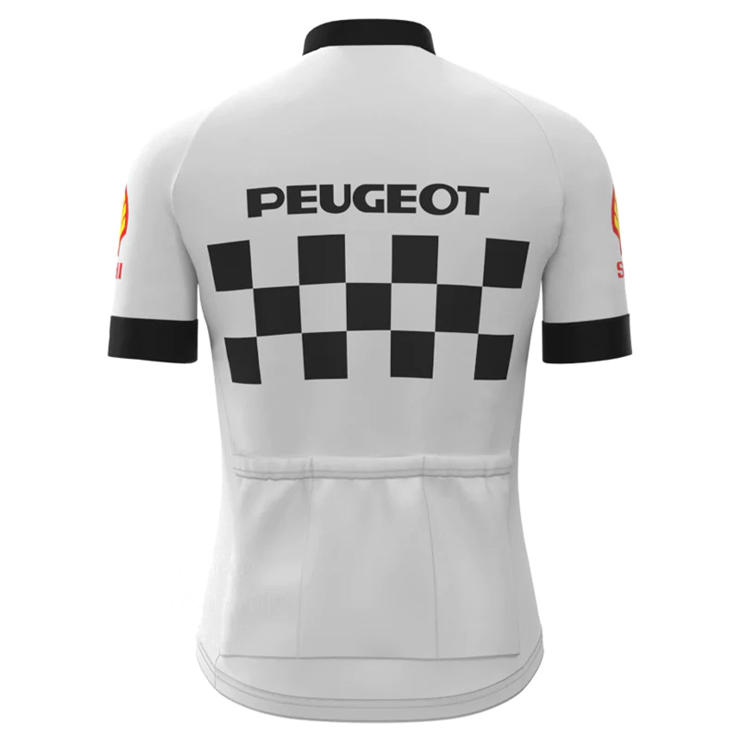 PEUGEOT Wit Vintage Korte Mouw Fietsshirt Bijpassende Set